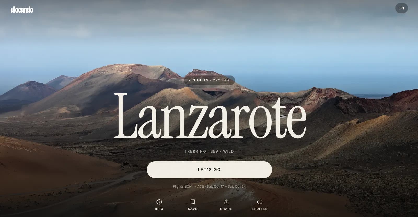 El resultado: Lanzarote, siete noches, 27 grados