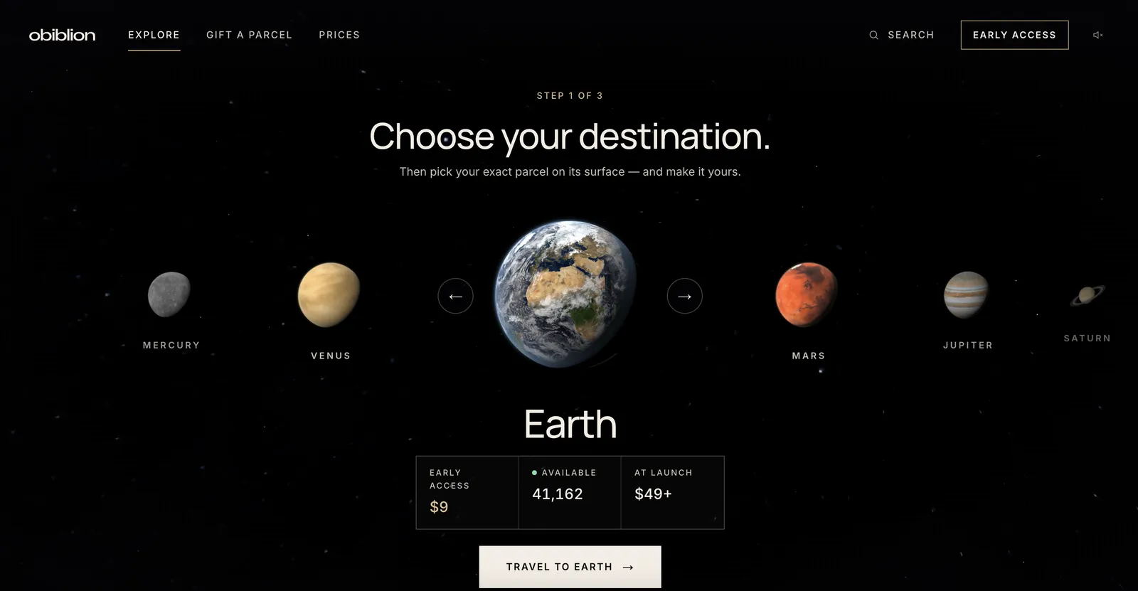 El carrusel para elegir planeta
