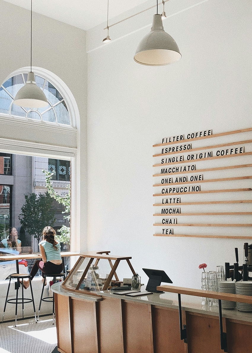 Coffee shop interior in Barcelona